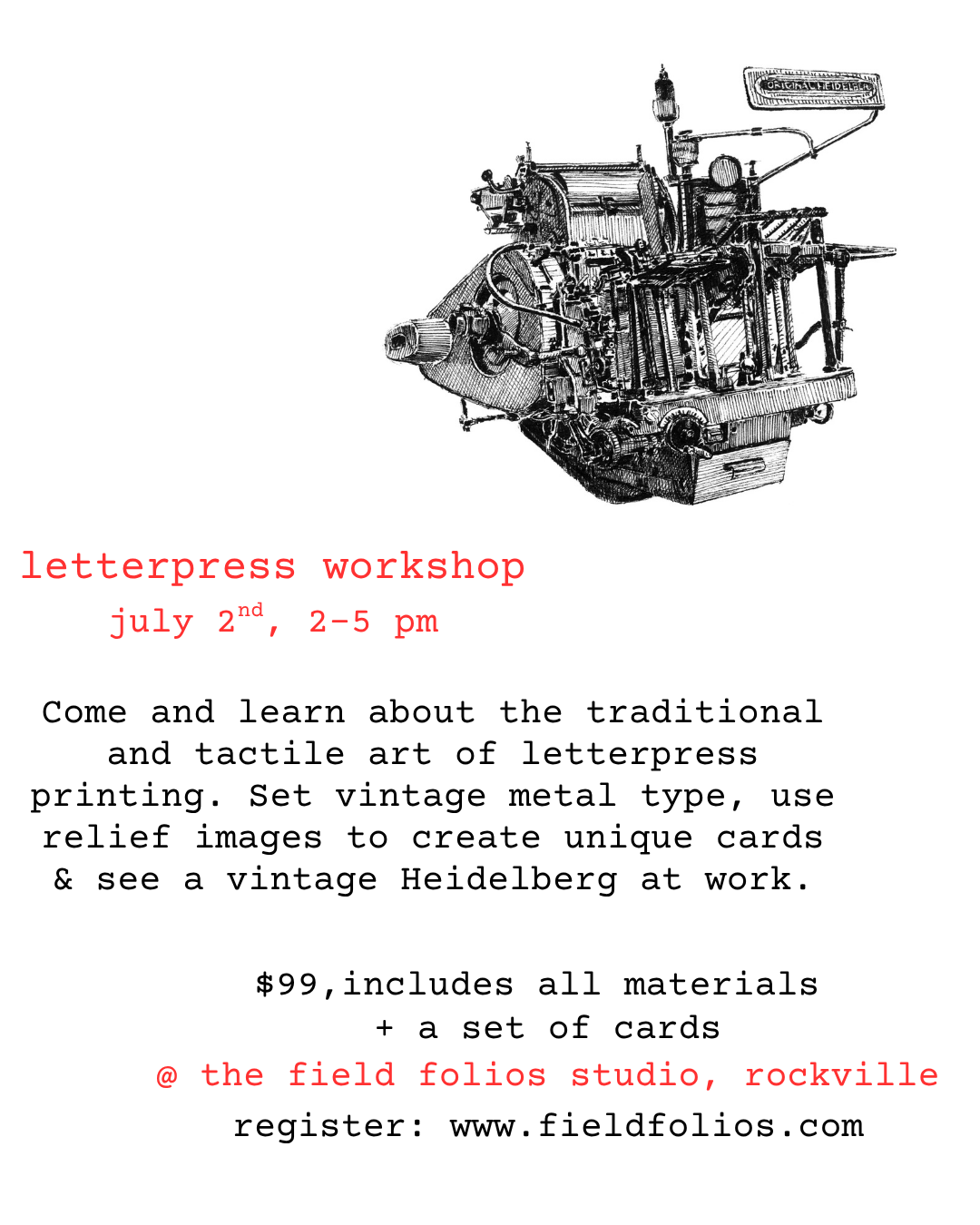 Intro to Letterpress Workshop - July 2, 2026